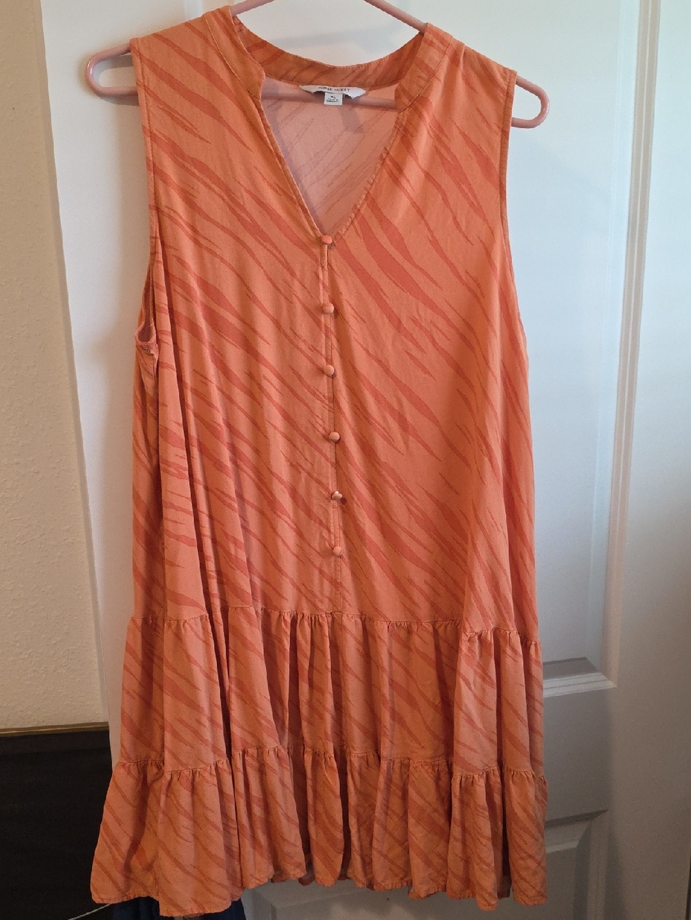 Nine West Orange V-Neck Dress By Nine West Size XL